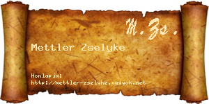 Mettler Zselyke névjegykártya